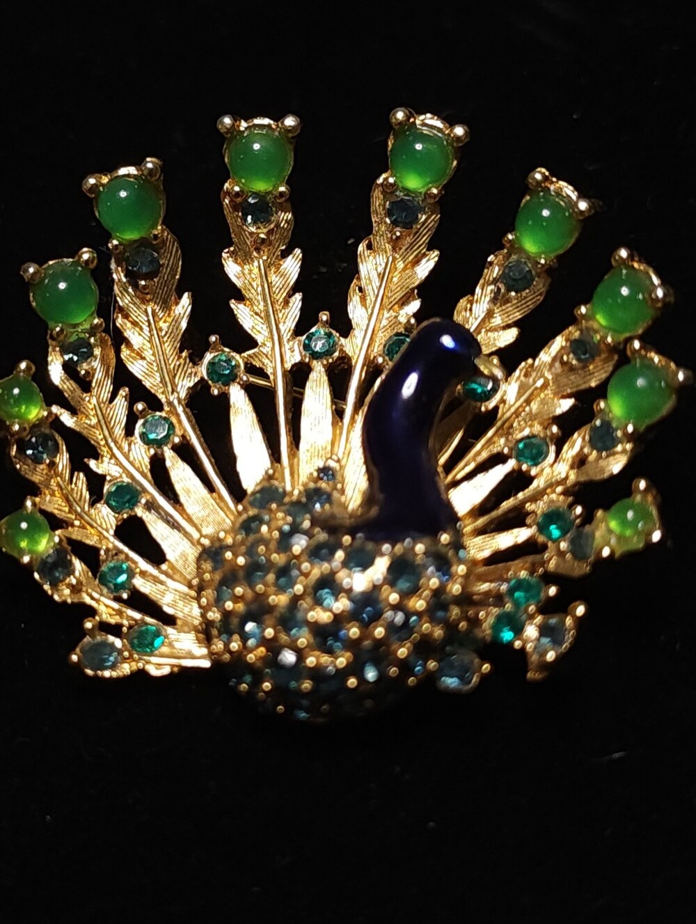 Vintage Marcel Boucher Peacock Brooch Pin 2925 Rare Unsigned Variant Blue Enamel